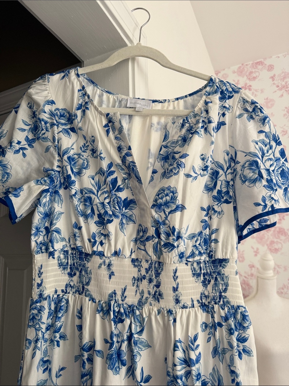 Blue Floral Maxi Dress - Picture 2 of 3
